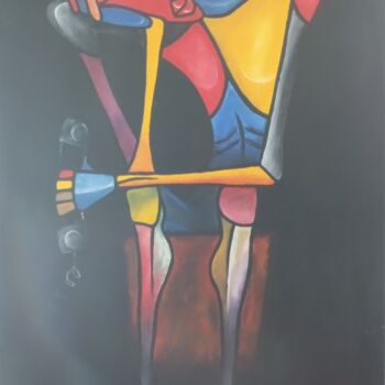 Pintura intitulada "No comunication" por Aeidy Kassimba, Obras de arte originais, Acrílico