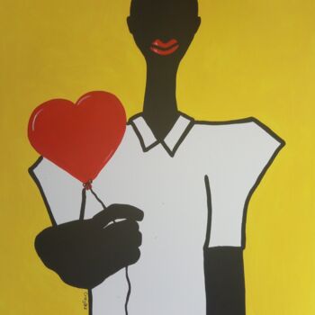 Painting titled "Spread love" by Aeidy Kassimba, Original Artwork, Acrylic