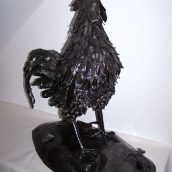 Escultura titulada "Ardeense haan in sm…" por Ælt (Atelier Lebrun Transinne), Obra de arte original, Metales