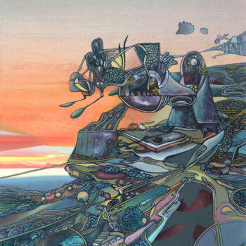 Pintura titulada "Sunken Road Of Indu…" por Aeon, Obra de arte original, Oleo