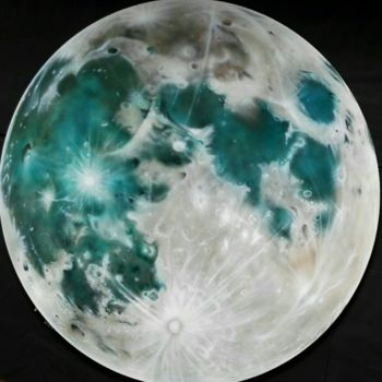 Pintura titulada "Lune" por Anne-Sophie Nguyen, Obra de arte original, Aerógrafo
