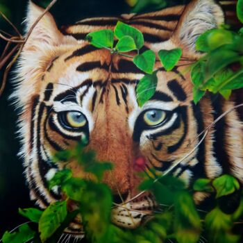 Peinture intitulée "Tigre" par Anne-Sophie Nguyen, Œuvre d'art originale, Acrylique