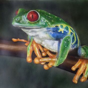 Pintura intitulada "une autre grenouille" por Aerodreamscompany, Obras de arte originais