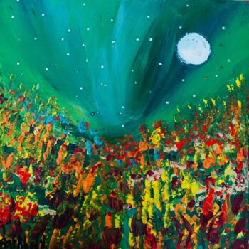 Pintura intitulada "Night Bloom" por Afaf Khalil, Obras de arte originais, Acrílico