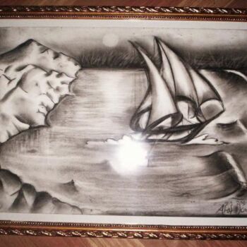 Peinture intitulée "Sail away" par Afaf Khalil, Œuvre d'art originale, Huile