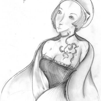 Zeichnungen mit dem Titel "An English woman fr…" von Afaf Khalil, Original-Kunstwerk, Andere