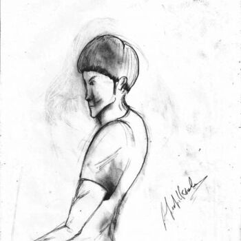 Drawing titled "A boy" by Afaf Khalil, Original Artwork, Other