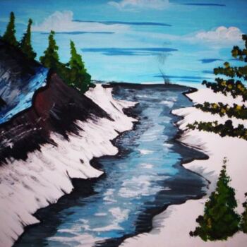Painting titled "Melted snow" by Afaf Khalil, Original Artwork