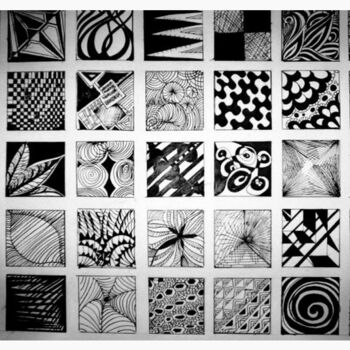 Dessin intitulée "Quilt designs" par Afaf Khalil, Œuvre d'art originale