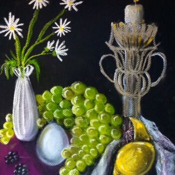 Drawing titled "Nutritious Meal" by Afaf Khalil, Original Artwork, Chalk