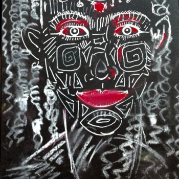 Malarstwo zatytułowany „African symbol” autorstwa Afaf Khalil, Oryginalna praca, Pastel