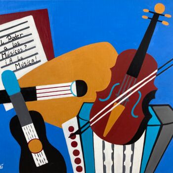 Peinture intitulée "Stillife with music…" par Olga Afanasiadi, Œuvre d'art originale, Huile Monté sur Châssis en bois
