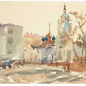 Malerei mit dem Titel "7. Varvarka, Moscou" von Alexandra Afanassieva, Original-Kunstwerk