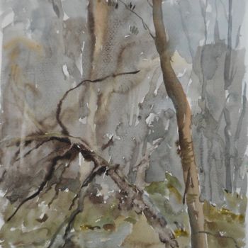 Painting titled "33.Dans la forêt" by Alexandra Afanassieva, Original Artwork