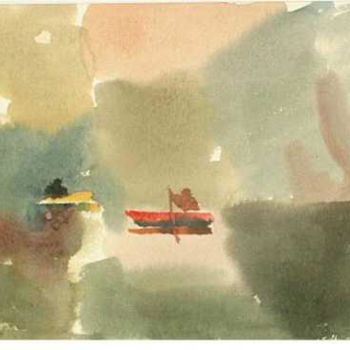 Peinture intitulée "38. Barques" par Alexandra Afanassieva, Œuvre d'art originale