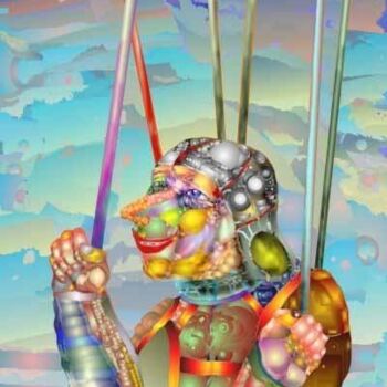 Digital Arts titled "The Parachuter" by Afanassy Pud, Original Artwork