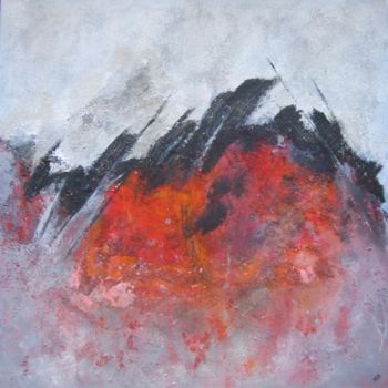 Malerei mit dem Titel "Le feu en moi" von Anne Faucher, Original-Kunstwerk, Acryl