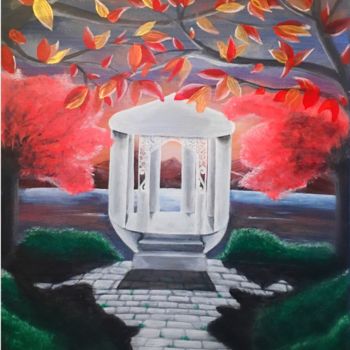 Painting titled "way to happiness by…" by Affaf Asif, Original Artwork, Acrylic