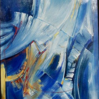 Malarstwo zatytułowany „Blanc Bleu” autorstwa Anne-Frédérique Ferret, Oryginalna praca, Olej