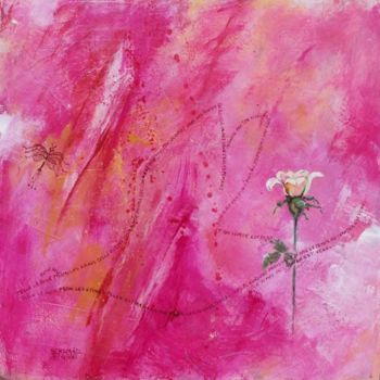 Peinture intitulée "... Envol en Rose .…" par Anne-Frédérique Ferret, Œuvre d'art originale, Huile
