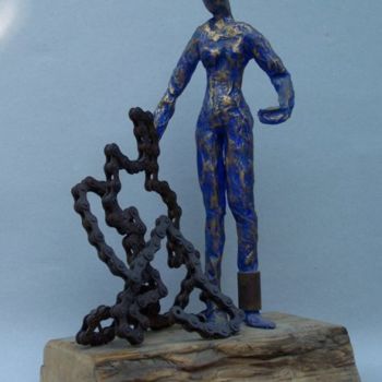 Sculpture titled "...maîtrise..  aïe!" by Anne-Frédérique Ferret, Original Artwork, Mixed Media