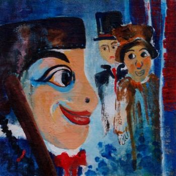 Pintura titulada "le sourire de Guign…" por Anne-Frédérique Ferret, Obra de arte original