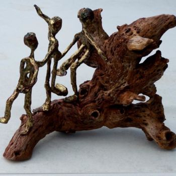 Sculpture intitulée "un monde en marche.…" par Anne-Frédérique Ferret, Œuvre d'art originale, Autre