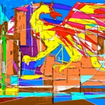 Digitale Kunst mit dem Titel "Dragon city" von Ffmendoza, Original-Kunstwerk
