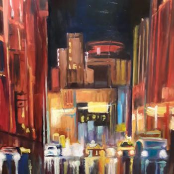 Painting titled "china town 2" by Afionis Olivia, Original Artwork, Oil