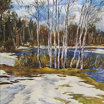 Картина под названием "Бурная весна" - Андрей Мазин, Подлинное произведение искусства