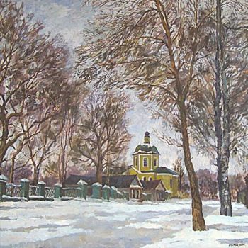 Peinture intitulée "У Василия Великого." par Andrei Mazin, Œuvre d'art originale