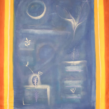 Painting titled "Casa tecido azul ve…" by Afonso Costa, Original Artwork, Acrylic