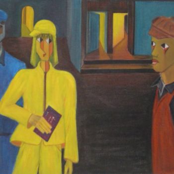 Painting titled "Convoitise" by Annie Fontaine, Original Artwork, Oil