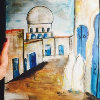 Картина под названием "Medina di Tunisi" - Afef Smaali, Подлинное произведение искусства, Акрил