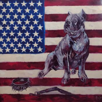 Painting titled "COURAGE AND FREEDOM" by África Gil, Original Artwork, Acrylic Mounted on Wood Stretcher frame