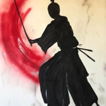 Painting titled "SAMOURAÏ" by Christine Daviles, Original Artwork, Acrylic