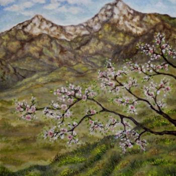 Pintura intitulada ""The spring"" por Elena Gold, Obras de arte originais