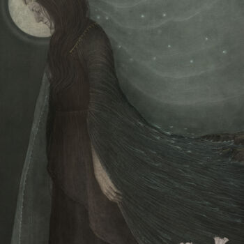 Gravures & estampes intitulée "The moon reflected…" par Afsoon Shahriari, Œuvre d'art originale, Tirage argentique
