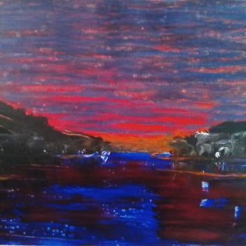 Schilderij getiteld "Sunset" door Spyridon Loisios, Origineel Kunstwerk, Acryl