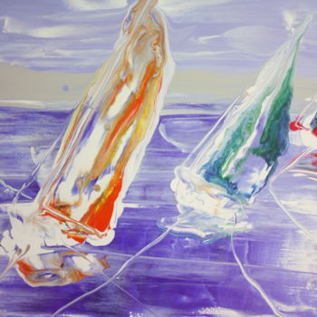"Sailing boats 2" başlıklı Tablo Spyridon Loisios tarafından, Orijinal sanat, Akrilik