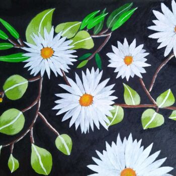 Painting titled "Floral" by Afzal Shaikh, Original Artwork, Acrylic