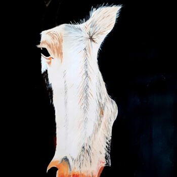 Painting titled "Horse" by Afzal Shaikh, Original Artwork, Acrylic