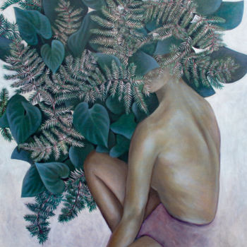Картина под названием "Nature reserve II" - Agnieszka Potrzebnicka, Подлинное произведение искусства, Масло