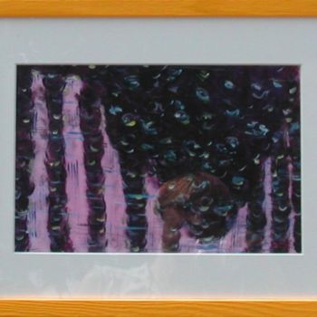 Painting titled "Et tombe la nuit" by Anne Garnier, Original Artwork