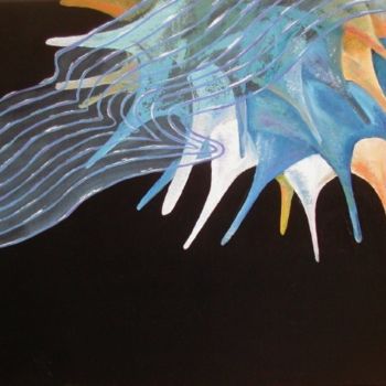 Картина под названием "Poisson lune" - Anne Garnier, Подлинное произведение искусства