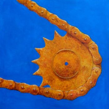Pintura titulada "Chaine à vélo" por Anne Garnier, Obra de arte original