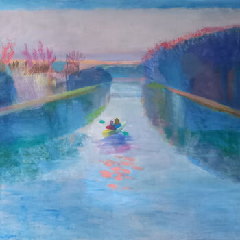 Pintura intitulada "River" por Agata Lis, Obras de arte originais, Óleo