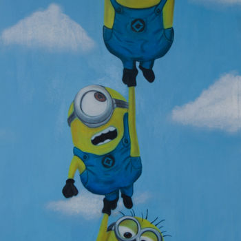 Painting titled "Minions" by Agata Lago, Original Artwork, Ink