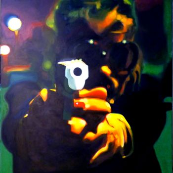 Peinture intitulée "Gun" par Agathe, Œuvre d'art originale, Acrylique