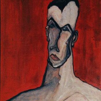 Painting titled "selfportrait" by Agatino Raciti, Original Artwork